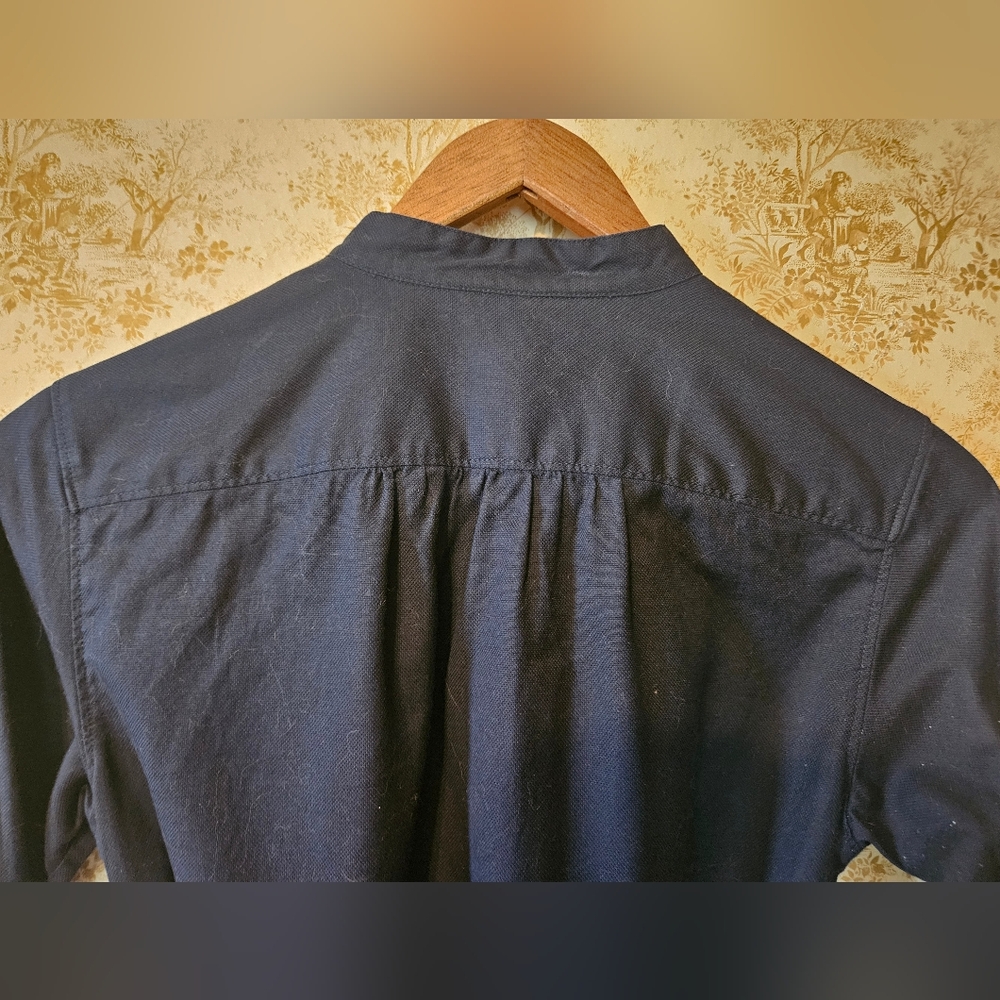 Gap 100% Cotton Navy Shirt Dress With Tie Belt - Picture 8 of 12